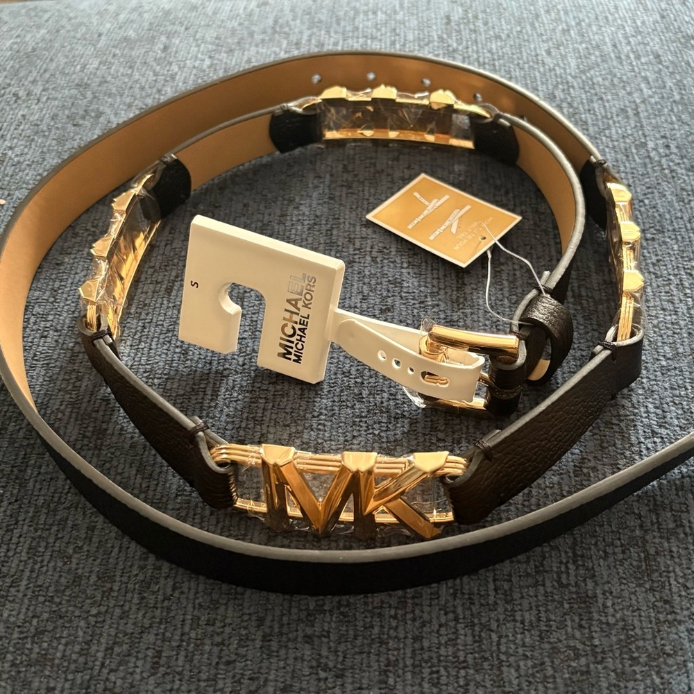 Michael Kors Brown Belt W Gold Detailing- Small. One of a Kind!